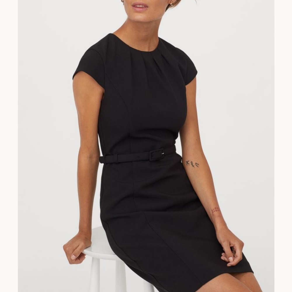 h&m office dress with belt